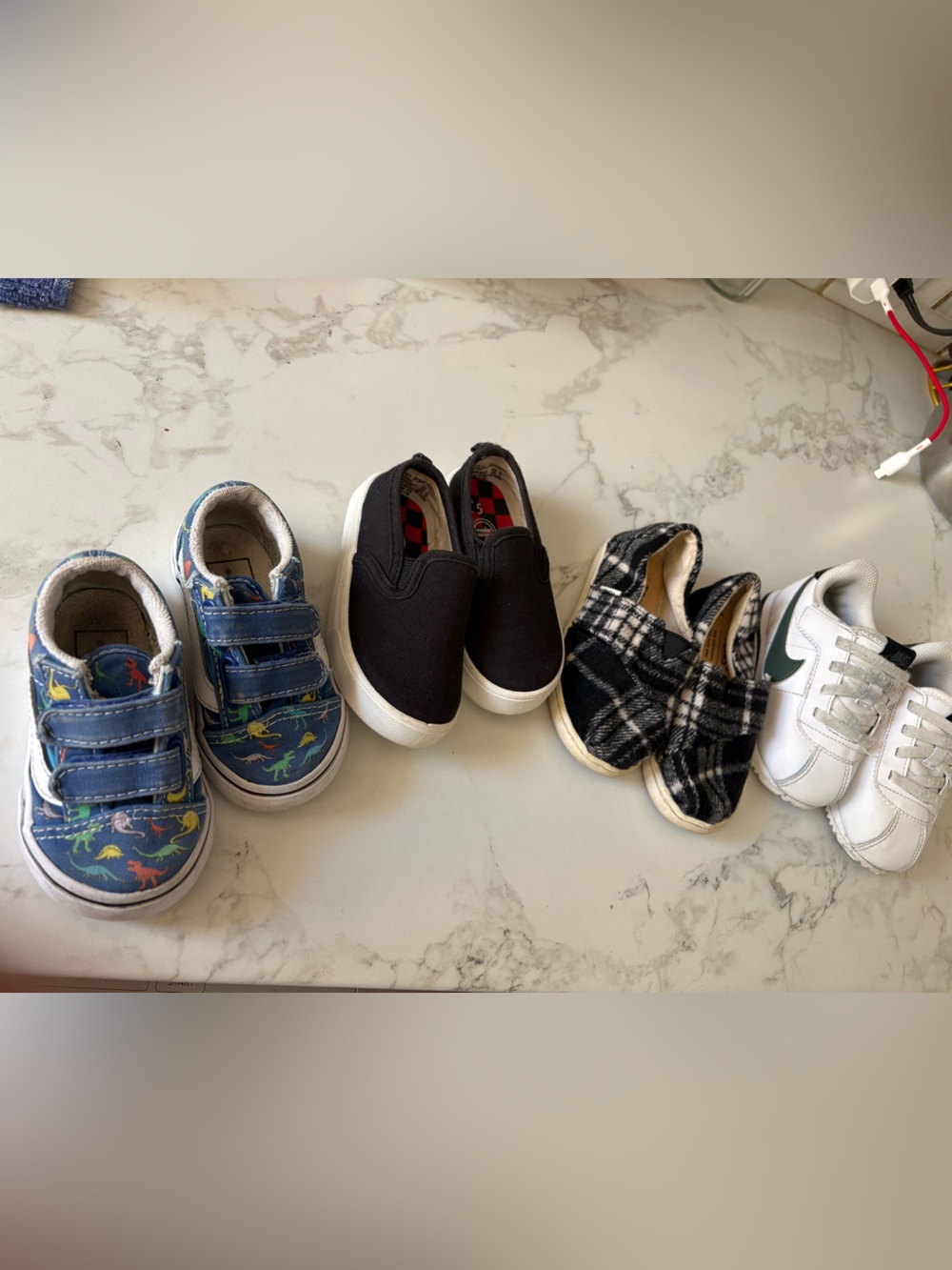Toddler boys Kids Shoe Bundle Nike, Vans, Toms 5-7 size
